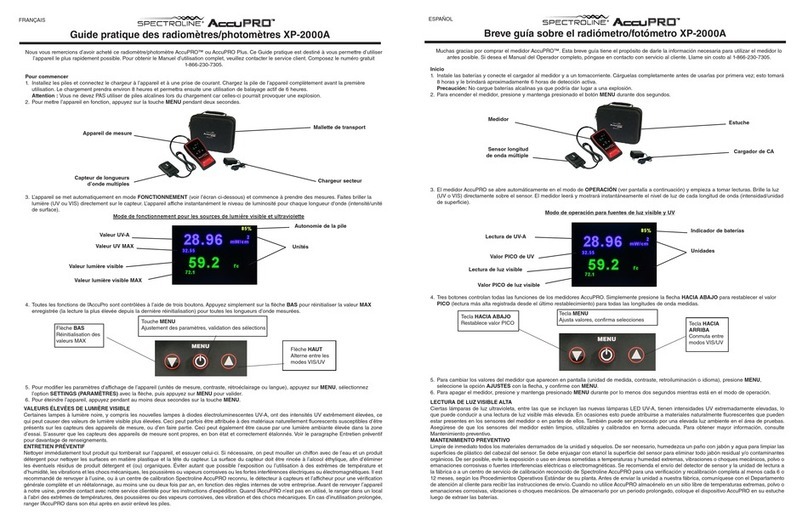 Spectro-UV Spectroline AccuPRO XP-2000A quick guide
