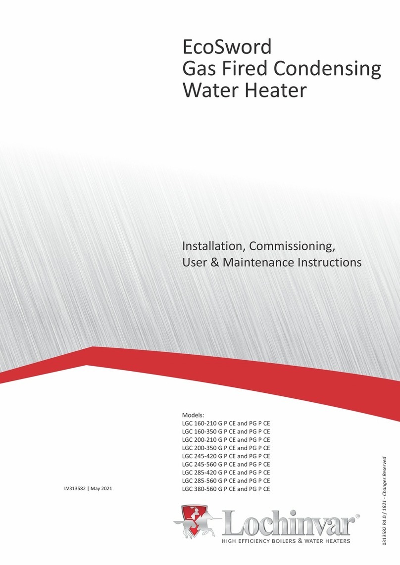 Lochinvar EcoSword LGC 160-210 G P CE Installation, commissioning, user & maintenance instructions