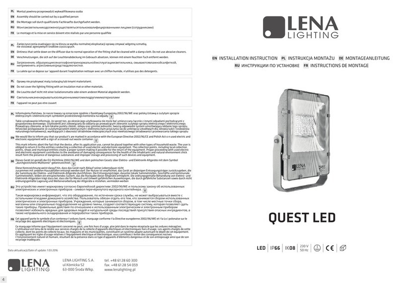 Lena Lighting QUEST LED Installation instruction