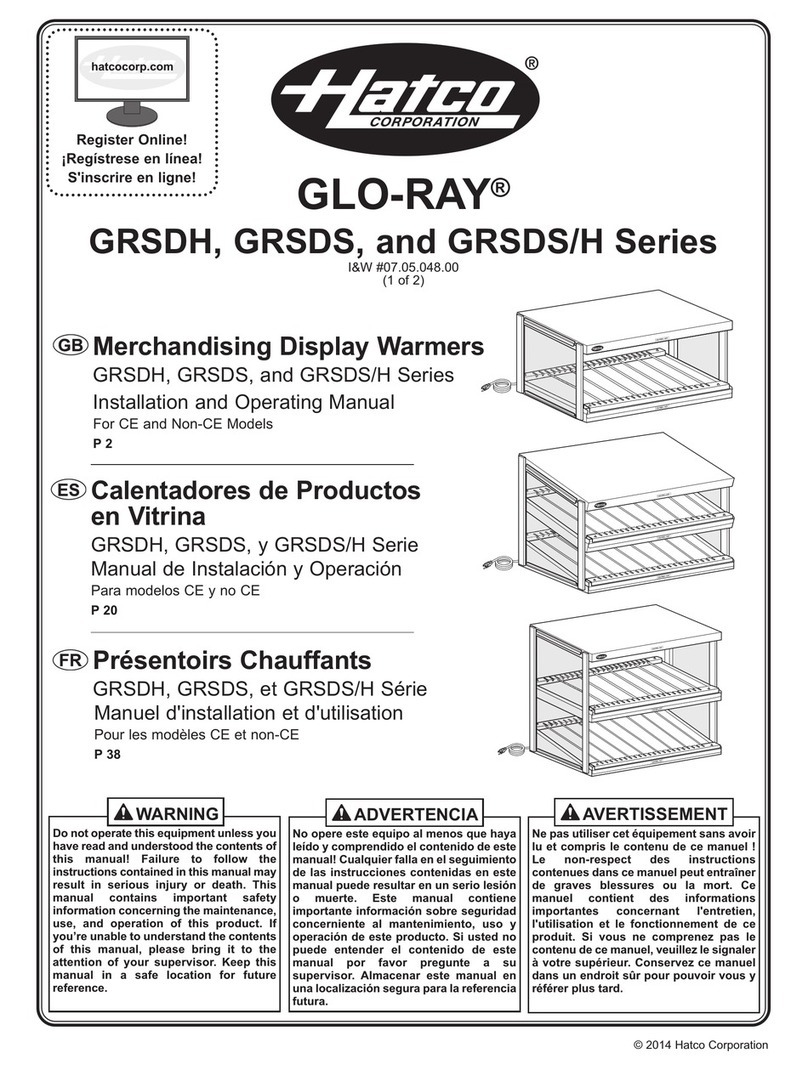Hatco GLO-RAY GRSDH Series User manual Hatco GLO-RAY GRSDH Series User manual