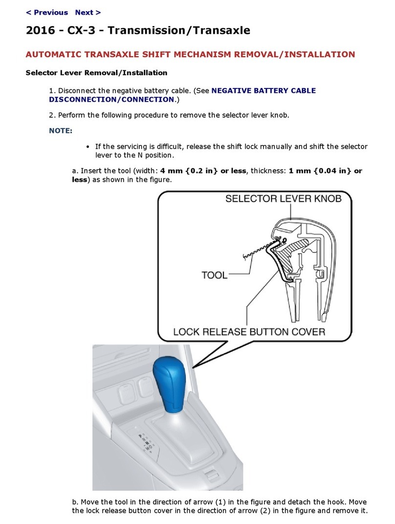 Mazda 2016 CX3 Installation and Removal Instructions