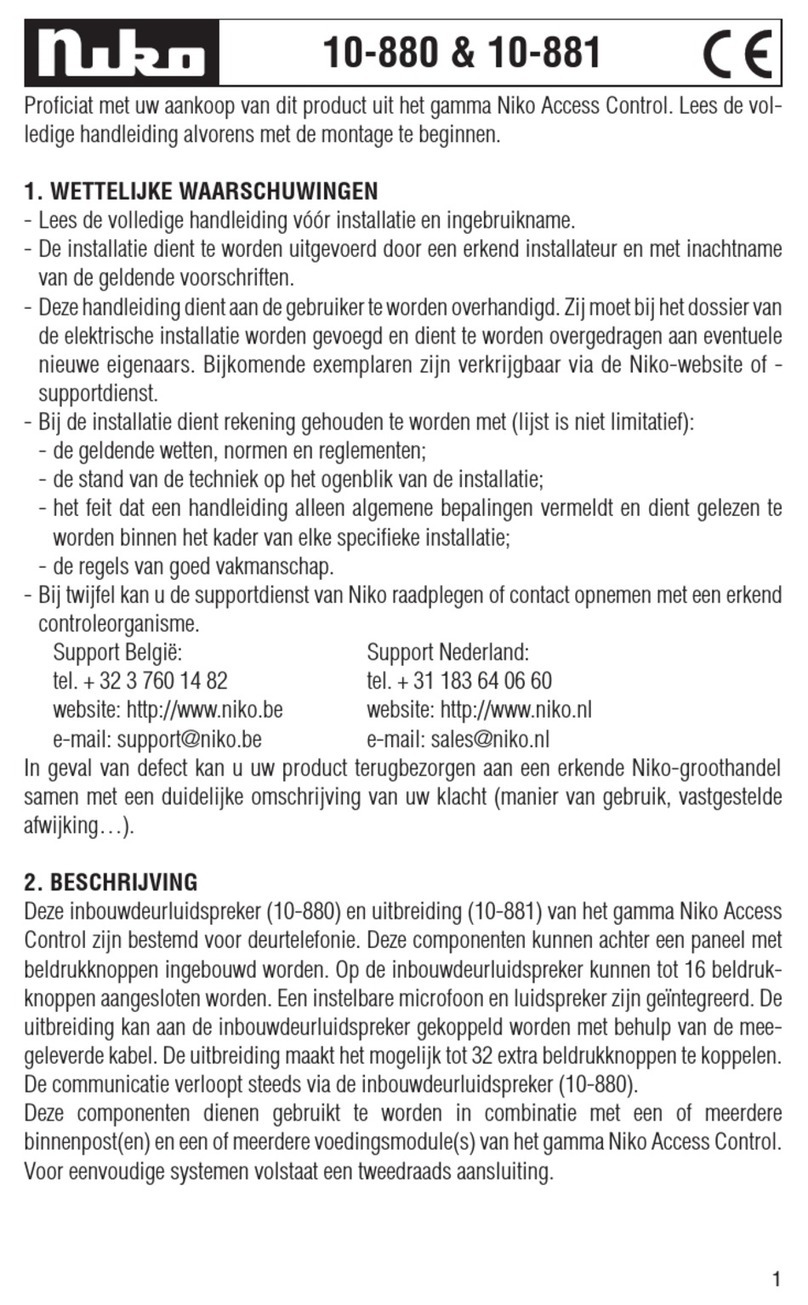 Niko 10-880 User manual
