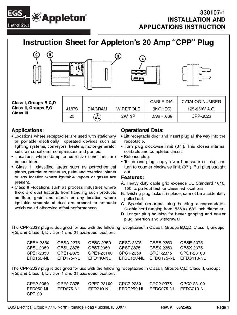 EGS Appleton CPP-2023 Installation and Applications Instruction