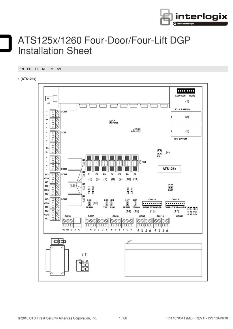 Interlogix ATS125 Installation sheet Interlogix ATS125 Installation sheet