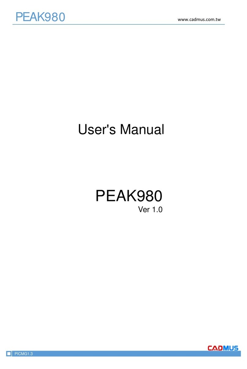 CADMUS ELECTRONIC PEAK980 User manual