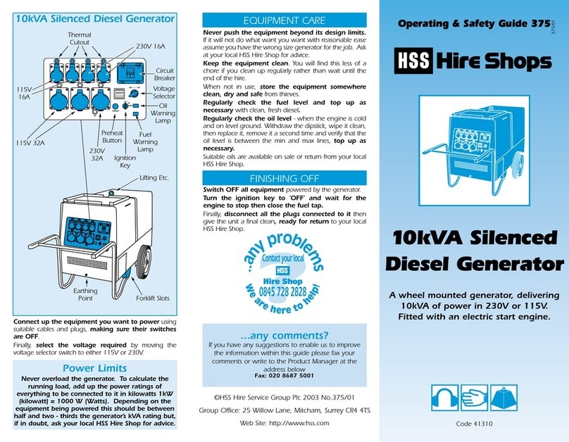 HSS Hire 41310 Troubleshooting guide