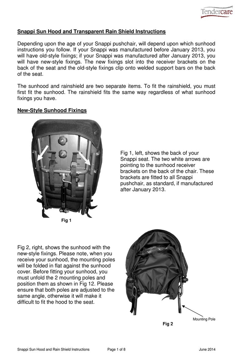Tendercare Snappi Sun Hood and Transparent Rain Shield instructions