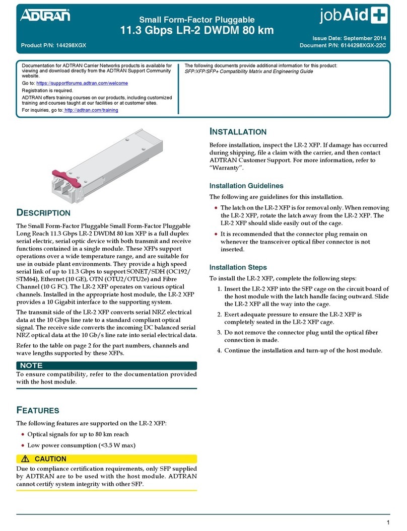 ADTRAN 144298XGX User manual