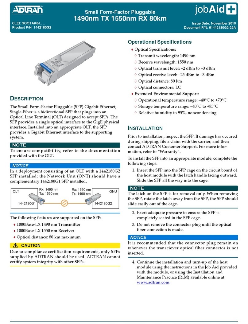 ADTRAN SOOTAK8J Series quick start guide ADTRAN SOOTAK8J Series quick start guide