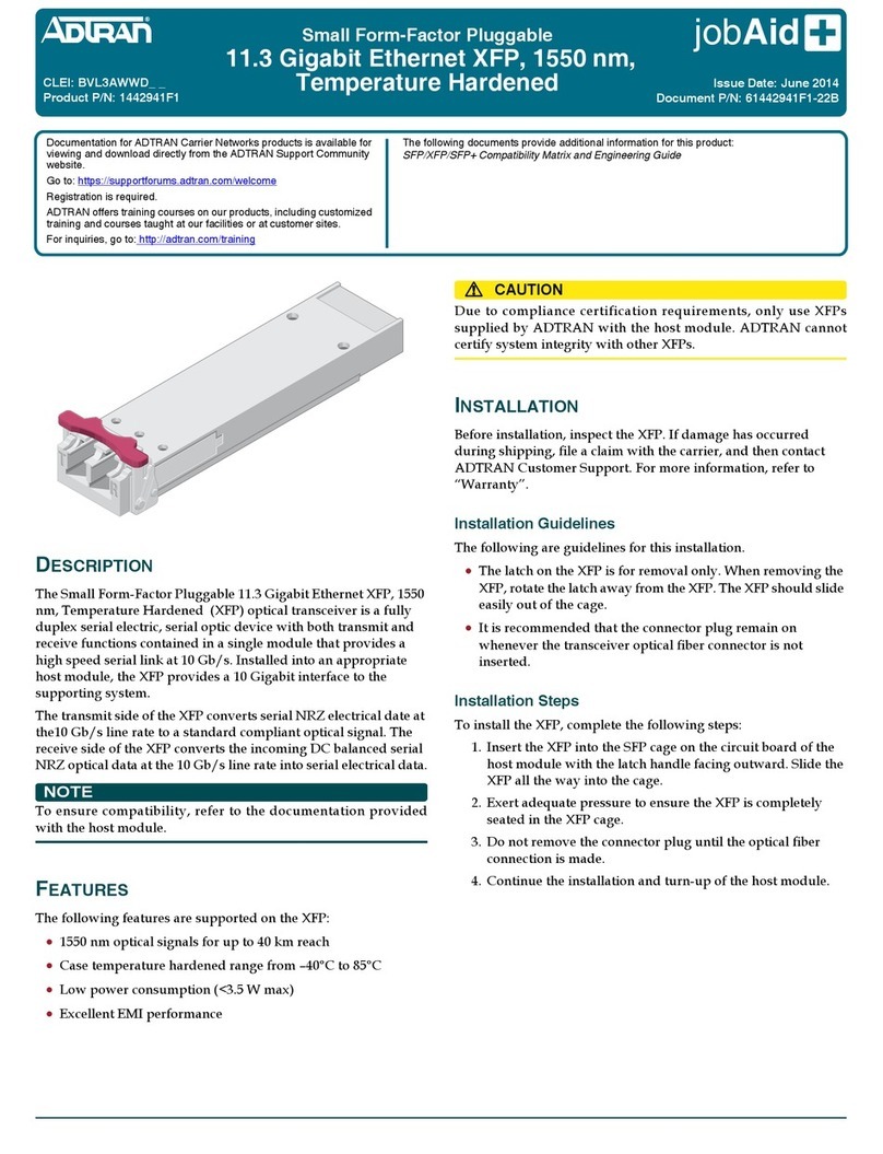 ADTRAN BVL3AWWD Series quick start guide