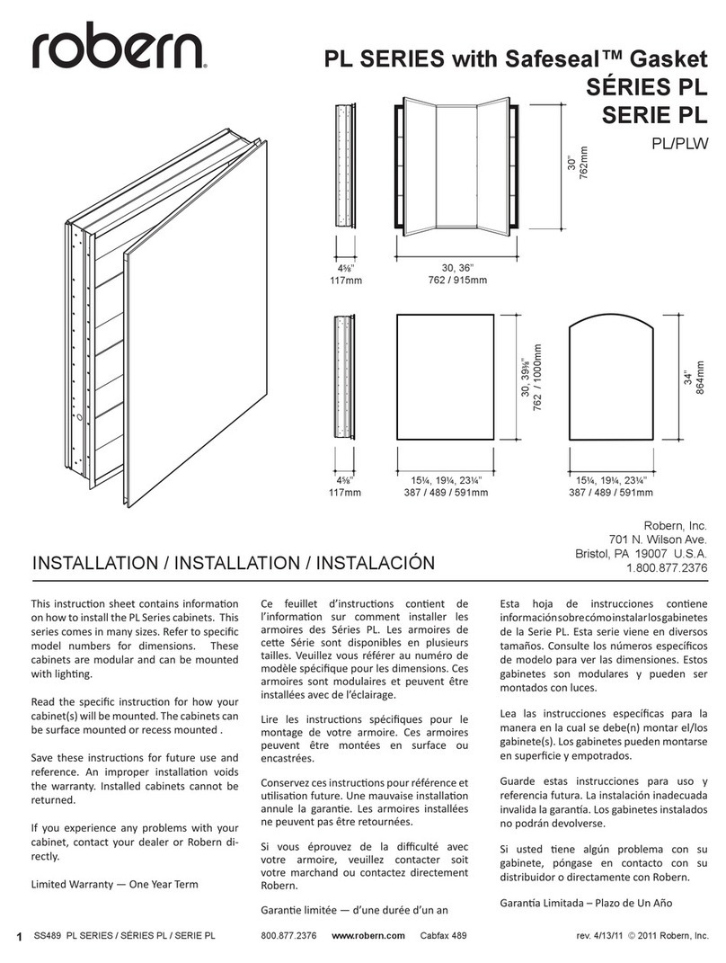 Robern PL Series User manual Robern PL Series User manual