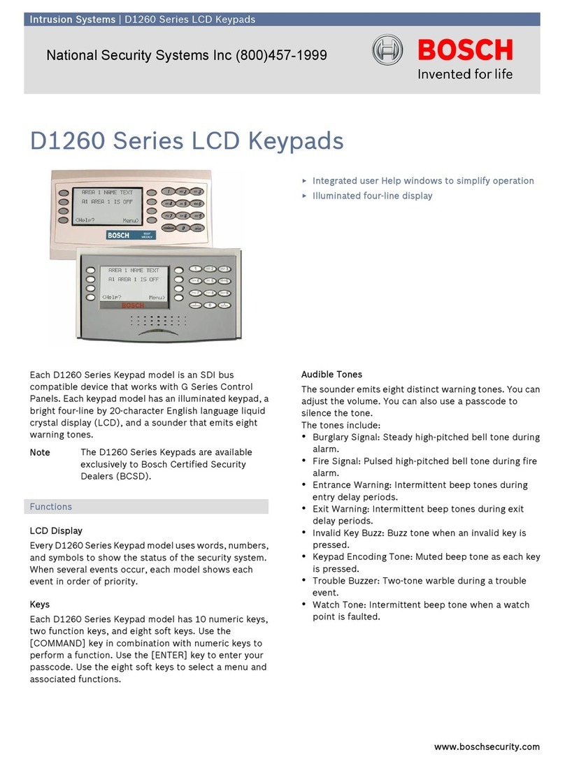 Bosch D1260 Series User manual