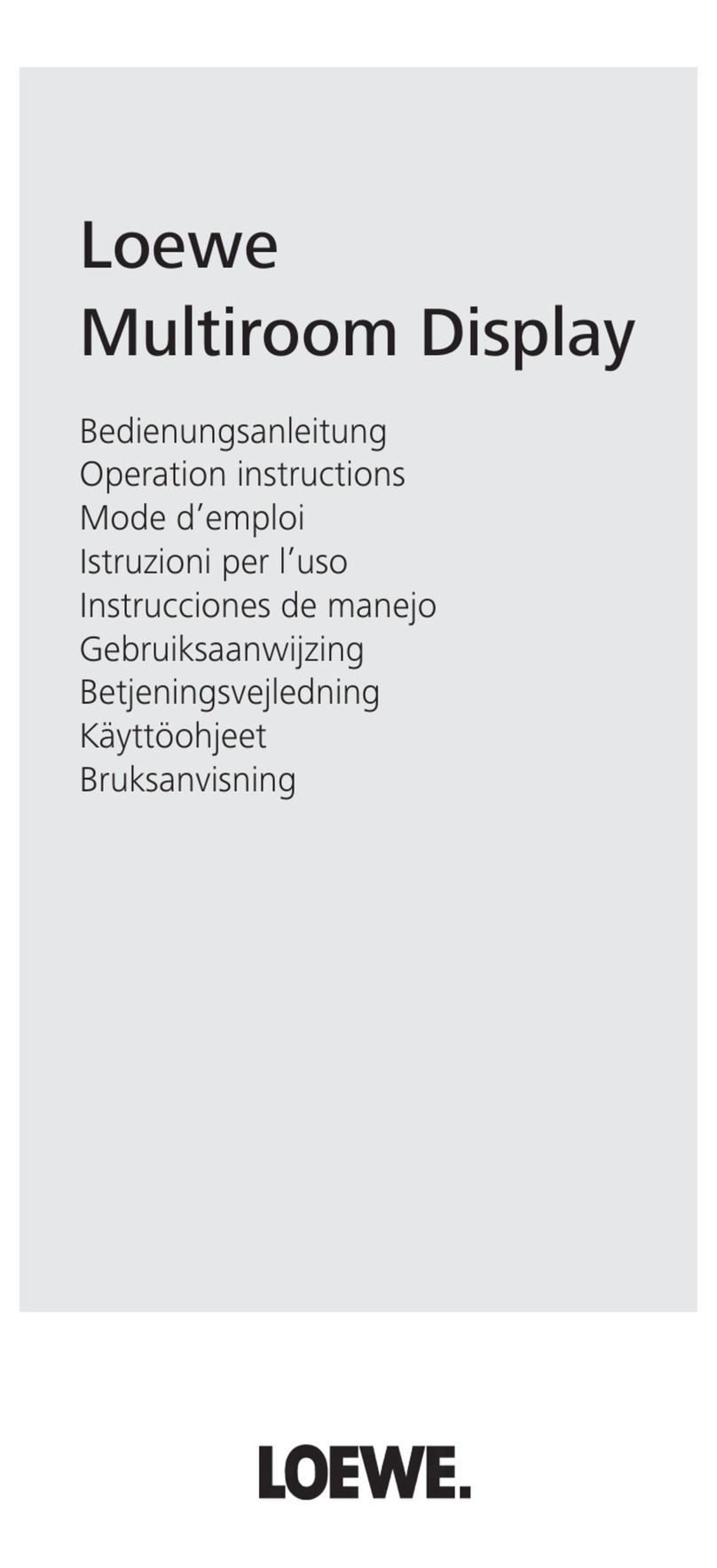 Loewe Multiroom Display User manual