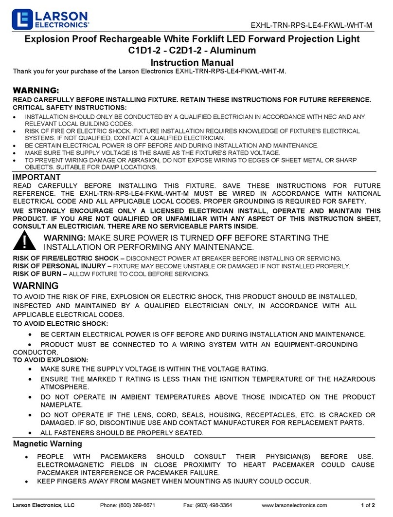 Larson Electronics EXHL-TRN-RPS-LE4-FKWL-WHT-M instruction manual
