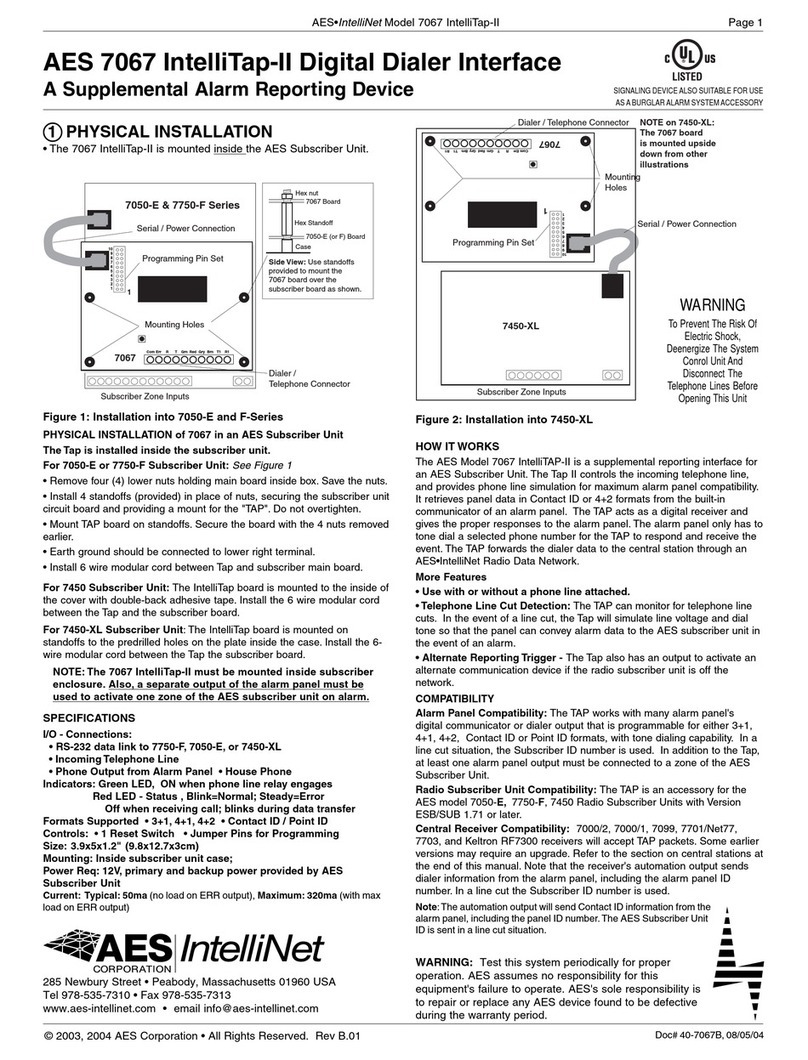AES IntelliNet IntelliTap-II 7067 manual