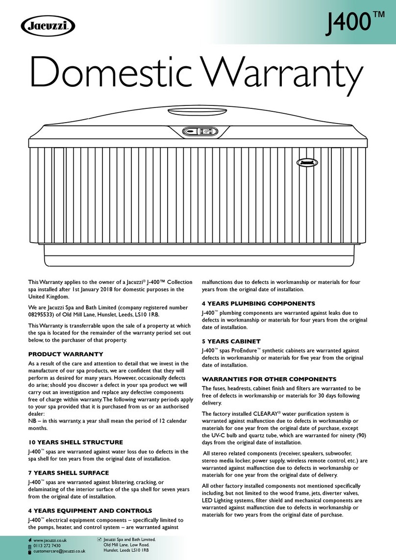 Jacuzzi J Series User manual Jacuzzi J Series User manual