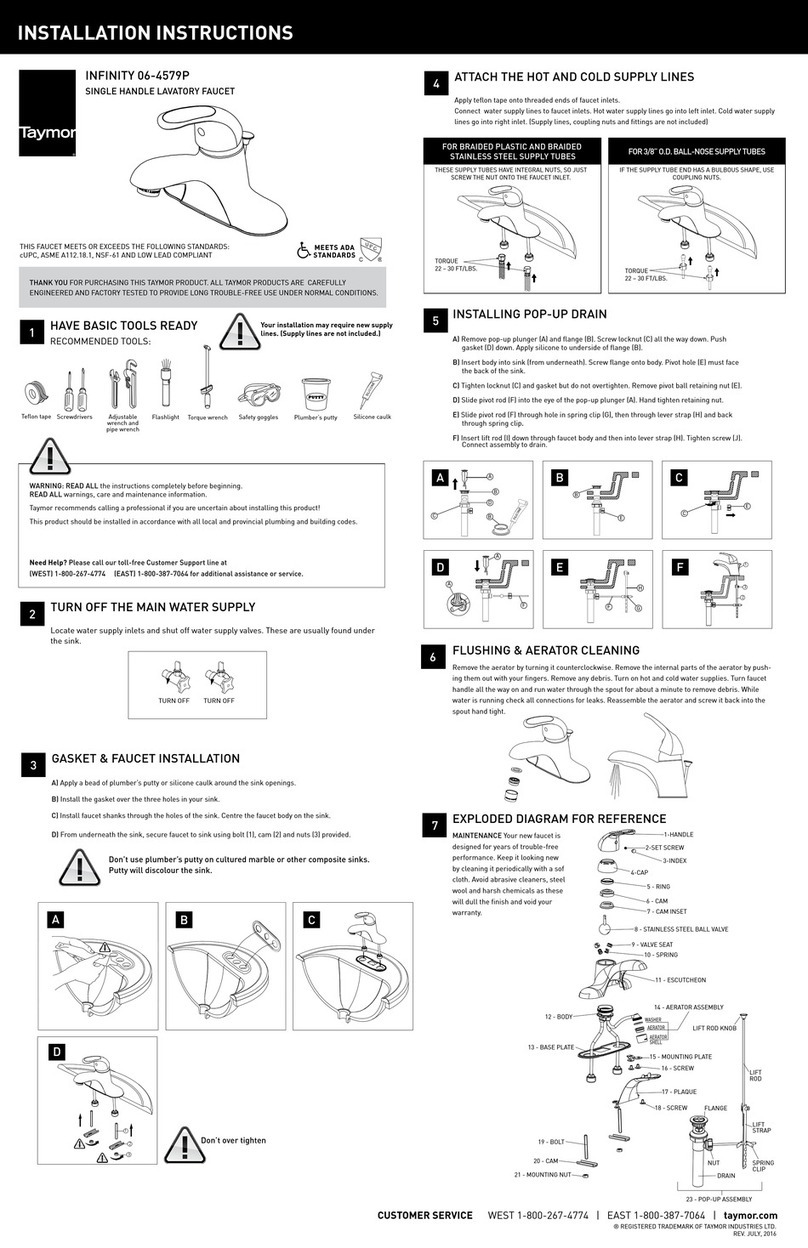 Taymor INFINITY 06-4579P User manual