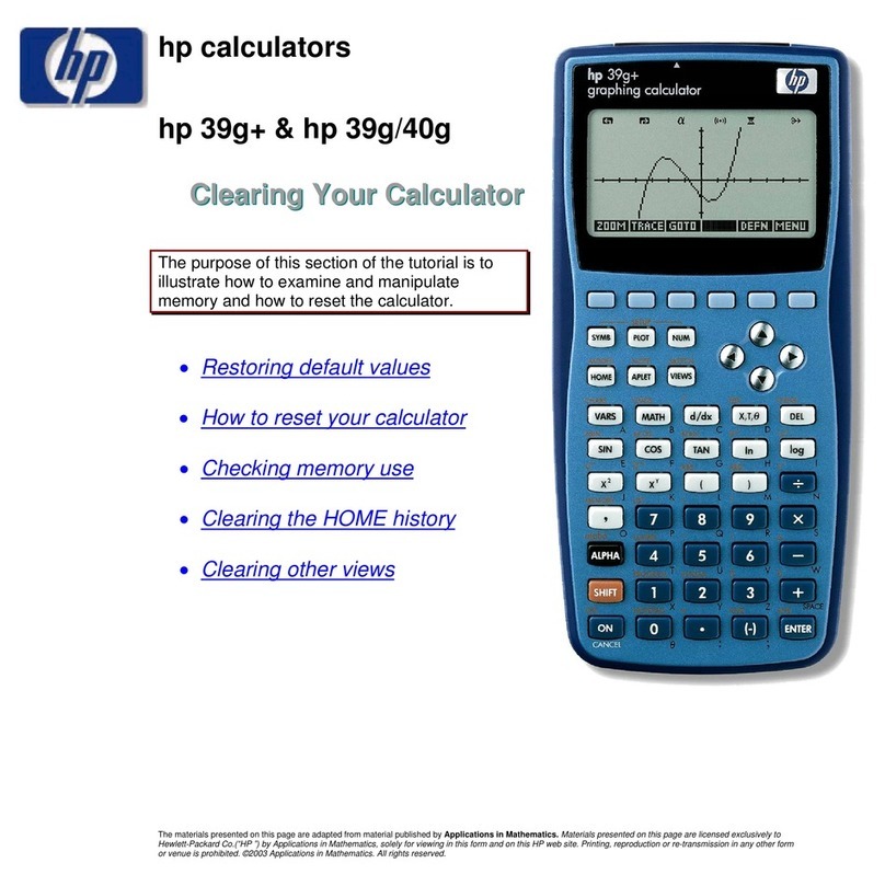 HP 39g+ Operation instructions