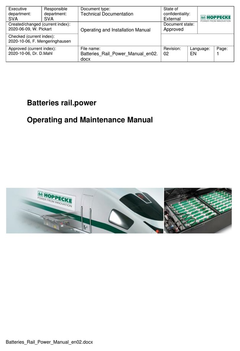 Hoppecke Batteries Rail Power Operating and maintenance manual