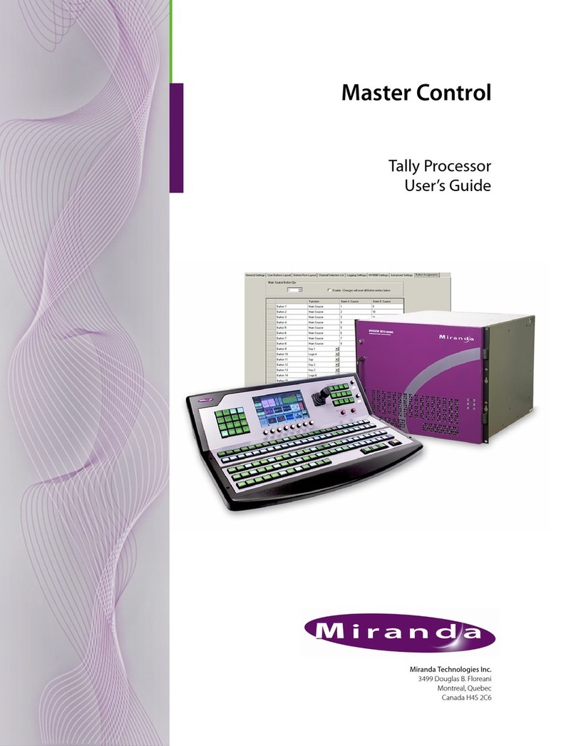 Miranda NV5100MC Master Control User manual