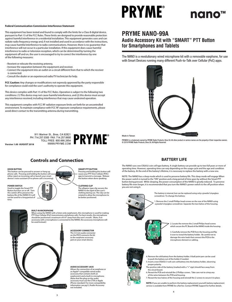 PRYME nano 99A manual