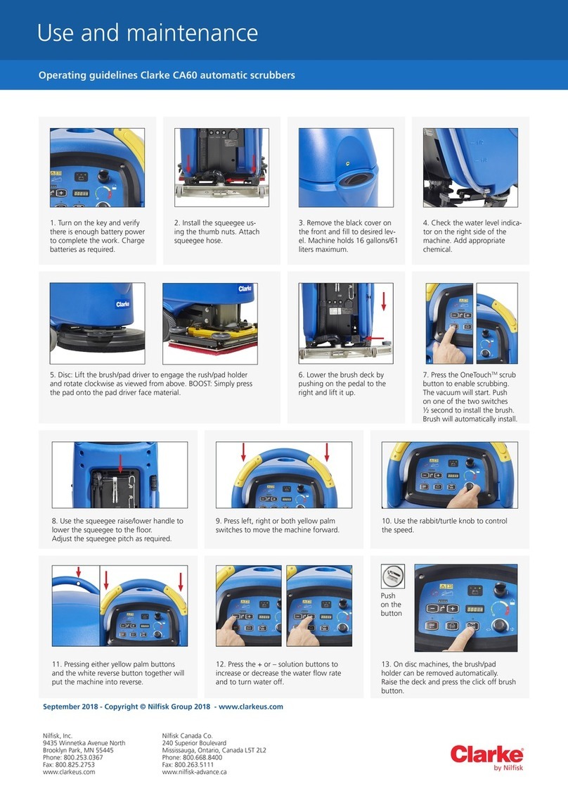 Nilfisk-Advance Clarke CA60 Use and maintenance
