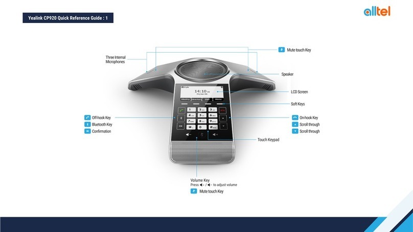 Alltel Yealink CP920 Quick reference guide