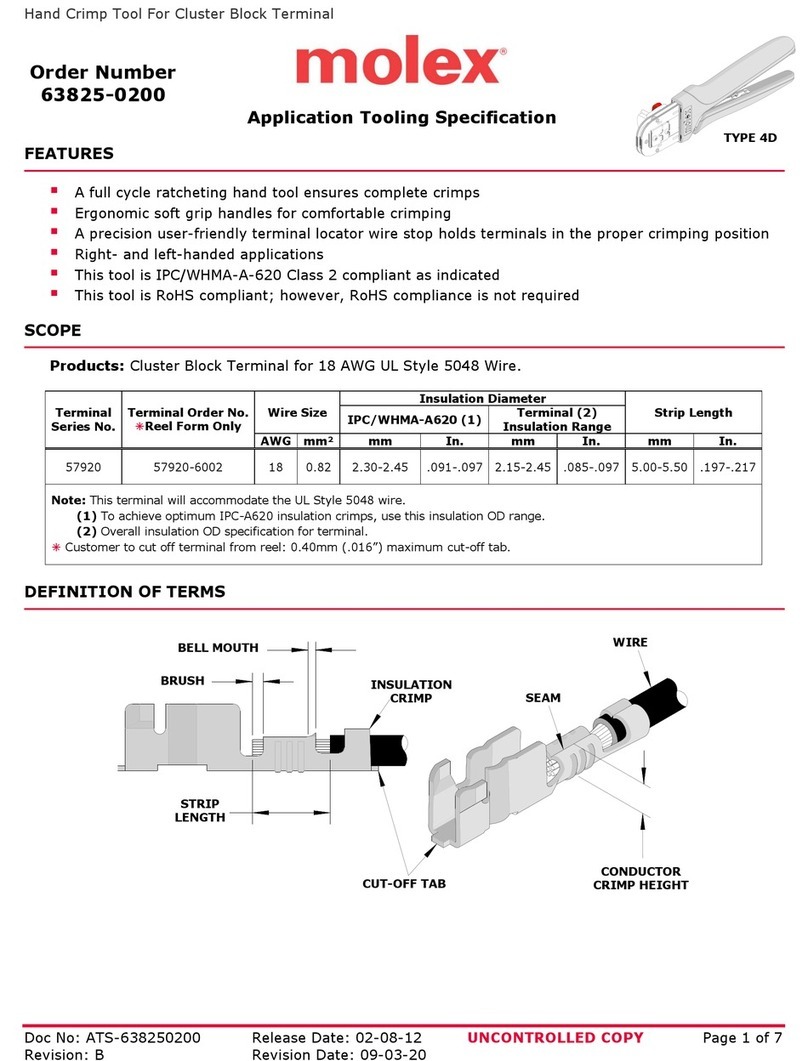 molex 207129 Series Application Tooling Specification Sheet