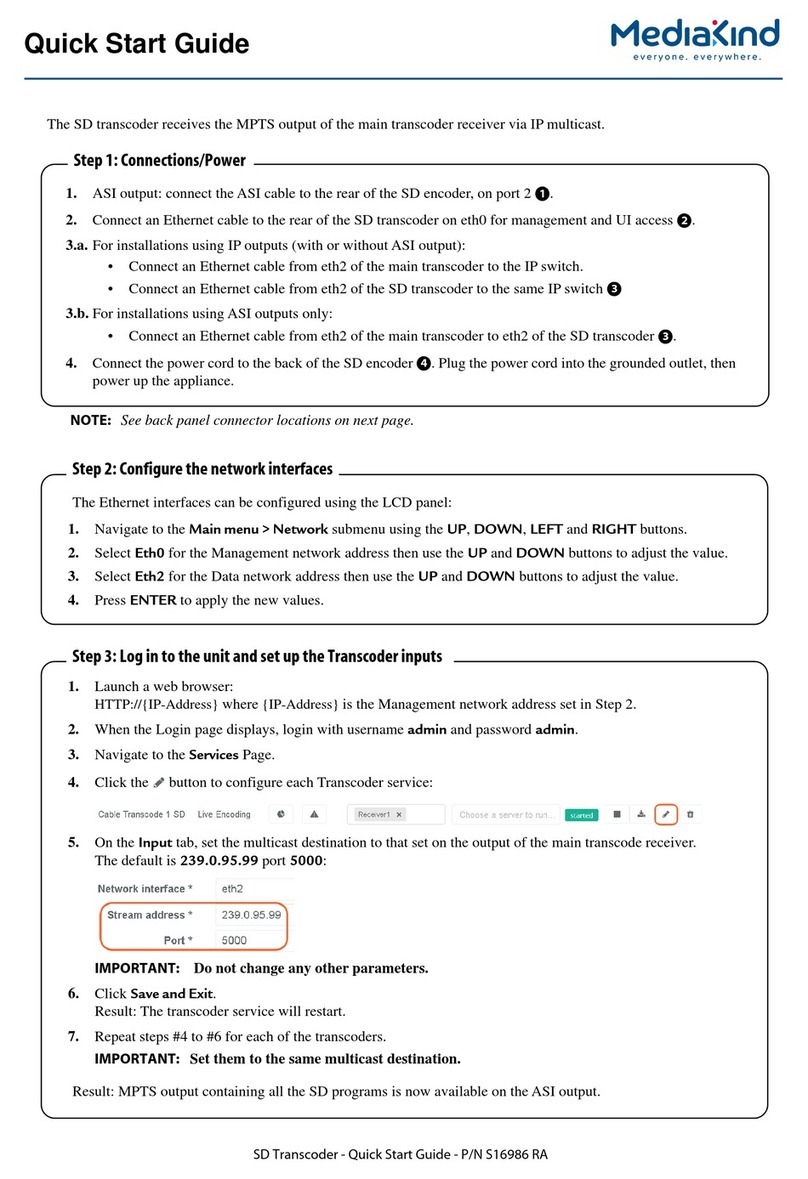 MediaKind S16986 RA quick start guide
