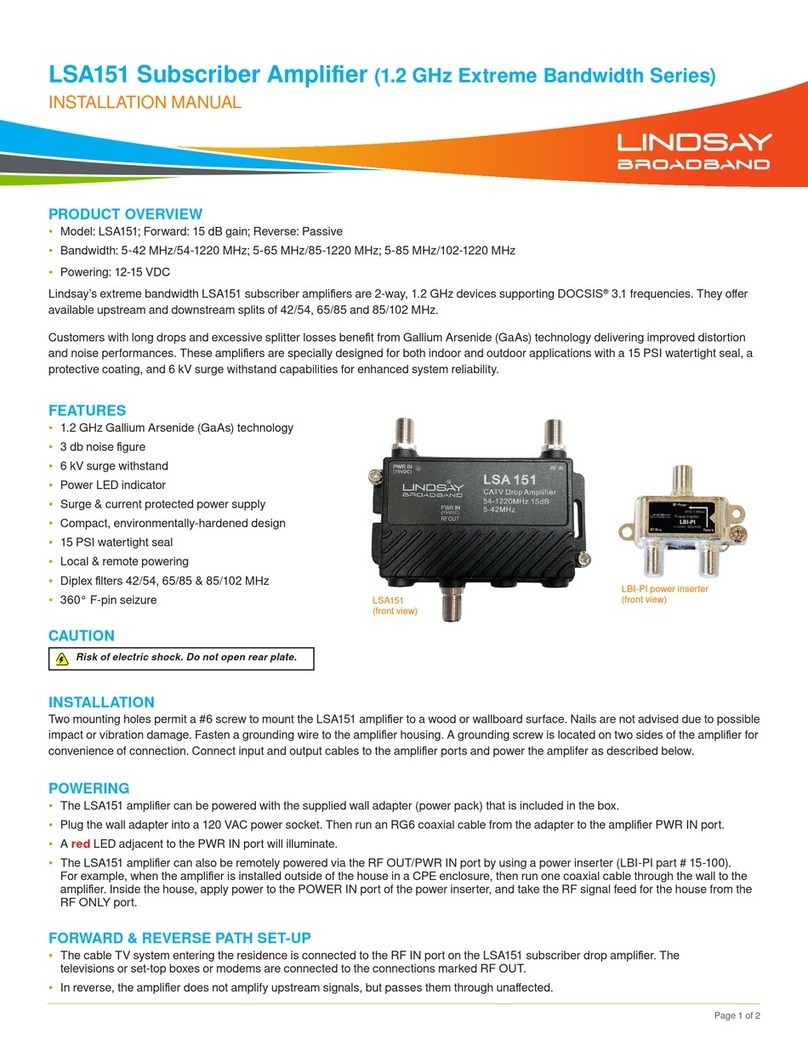 Lindsay LSA151 installation manual