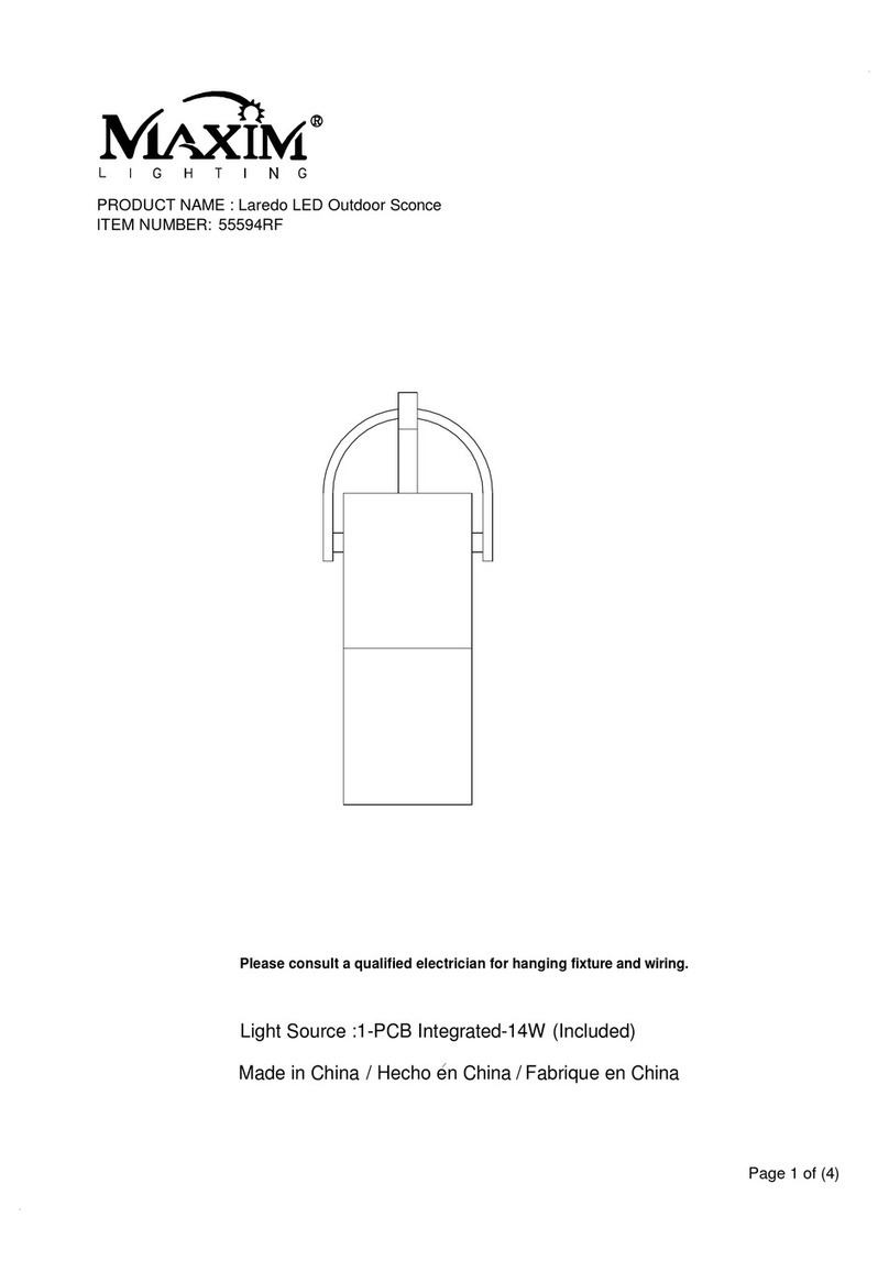Maxim Laredo LED Outdoor Sconce manual