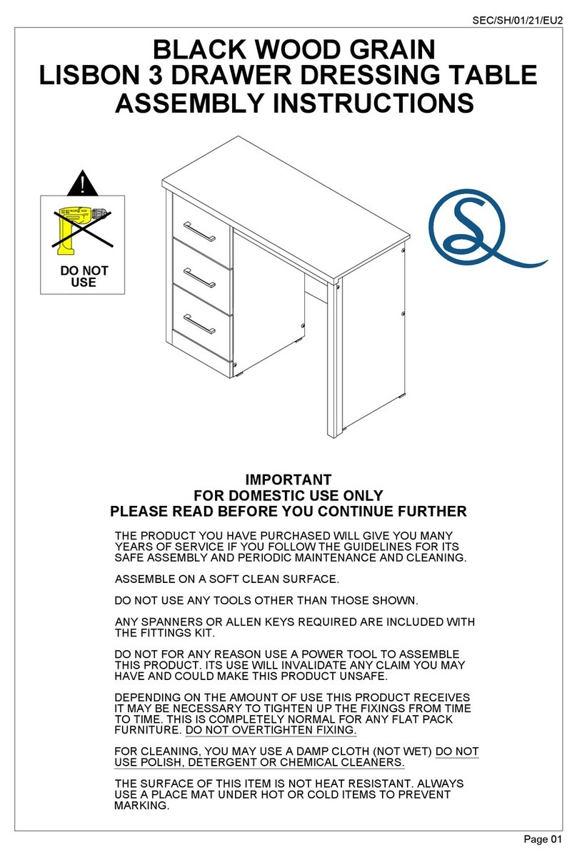 Seconique Furniture 100-107-014 Assembly instructions