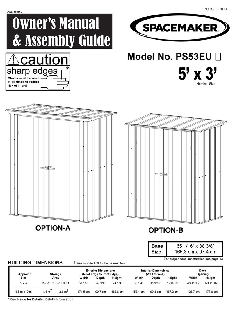 ShelterLogic Spacemaker PS53EU Owner's manual and assembly guide ShelterLogic Spacemaker PS53EU Owner's manual and assembly guide