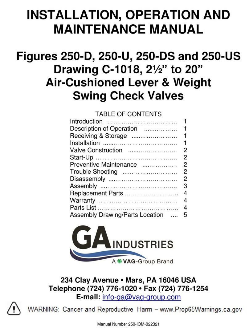 Vag Figures 250-D Installation, operation and maintenance manual Vag Figures 250-D Installation, operation and maintenance manual