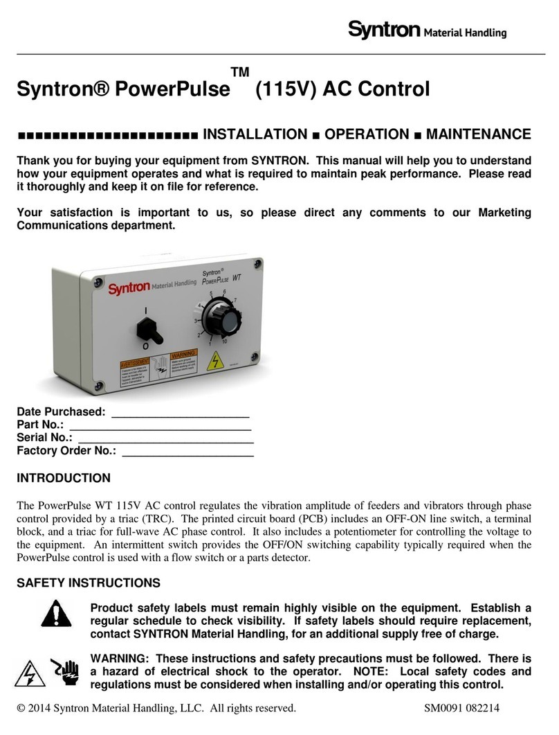 Syntron Material Handling PowerPulse 7200-006-A Installation operation & maintenance