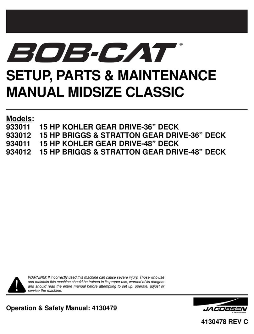 Jacobsen Bob-cat 933011 Setup, parts & maintenance manual Jacobsen Bob-cat 933011 Setup, parts & maintenance manual