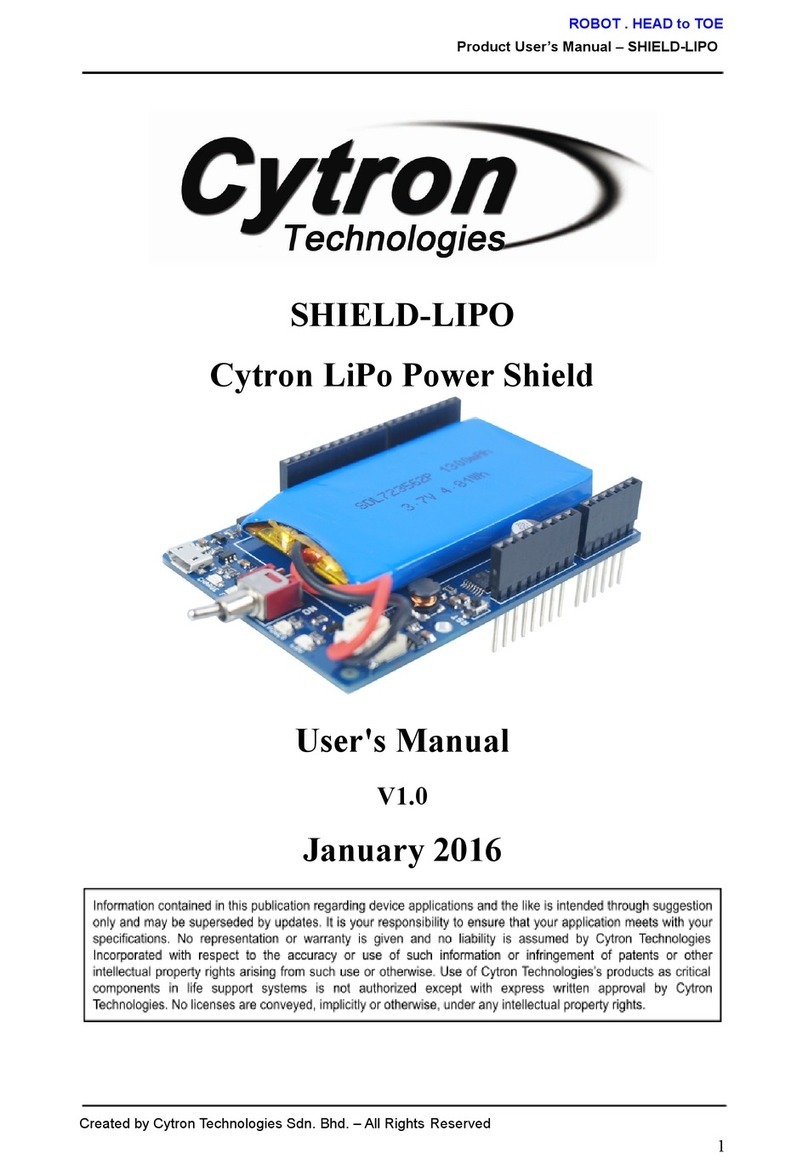 Cytron Technologies SHIELD-LIPO user manual Cytron Technologies SHIELD-LIPO user manual