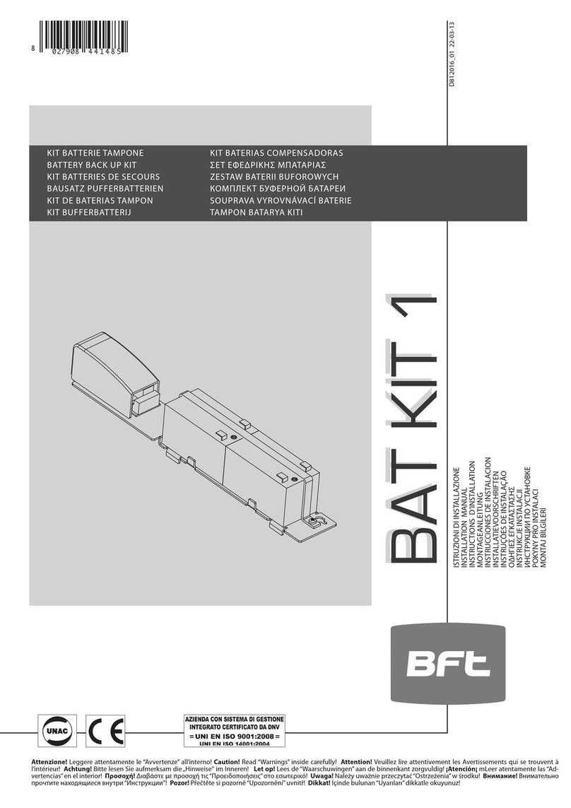 BFT BAT KIT 1 installation manual