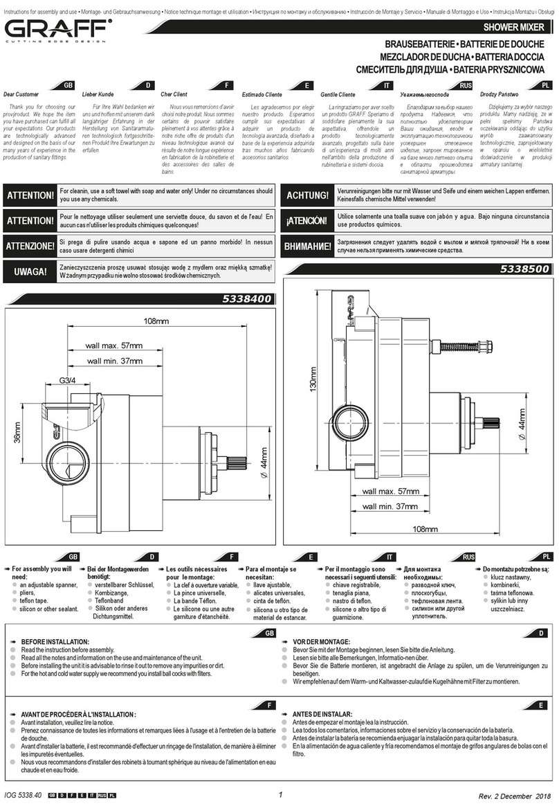 Graff E-7057 Instructions for assembly and use