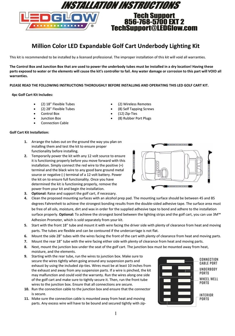 LedGlow 4pc Golf Cart Kit installation instructions LedGlow 4pc Golf Cart Kit installation instructions