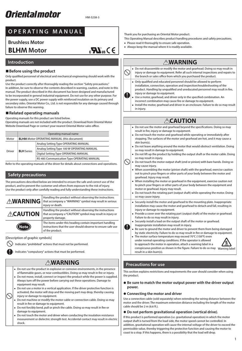 Oriental motor BLH Series operating manual