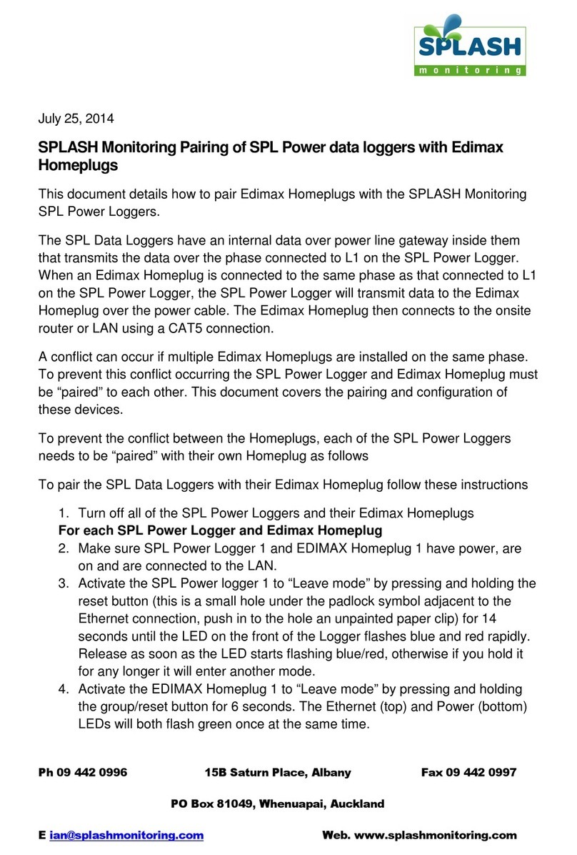 Splash SPL Power Logger Series quick start guide