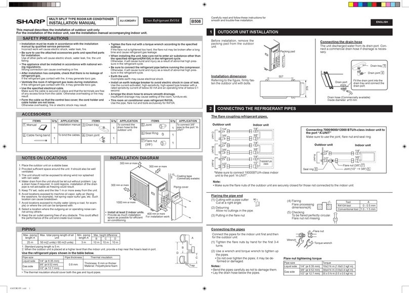 Sharp AU-X3M24RV User manual