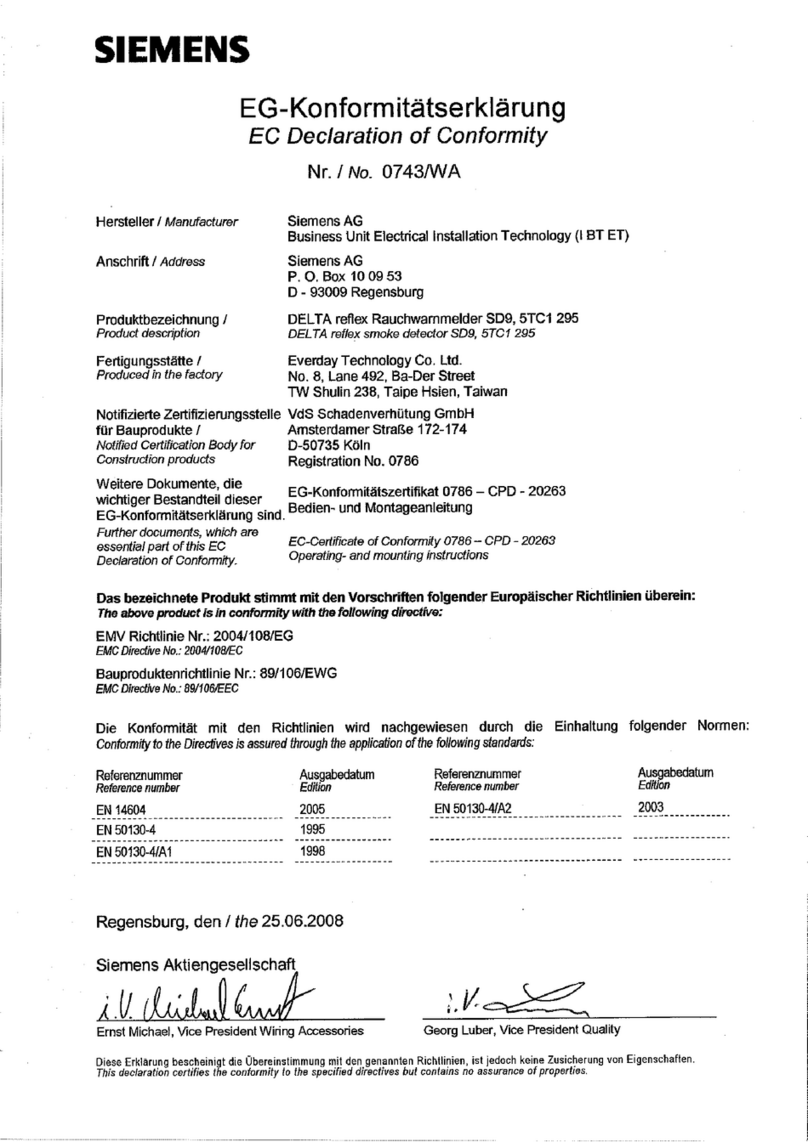 Siemens DELTA Reflex SD9 User manual