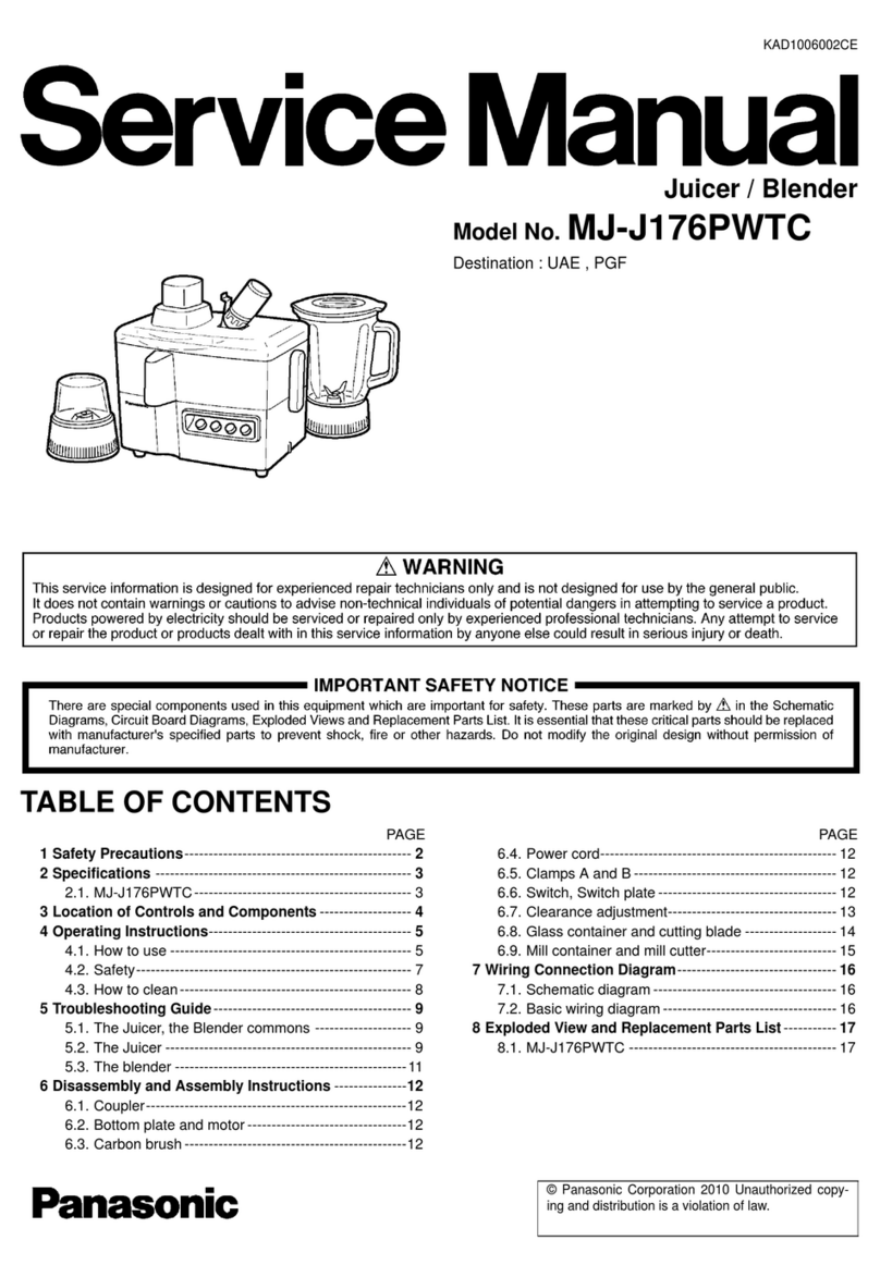 Panasonic MJ-J176PWTC Service manual