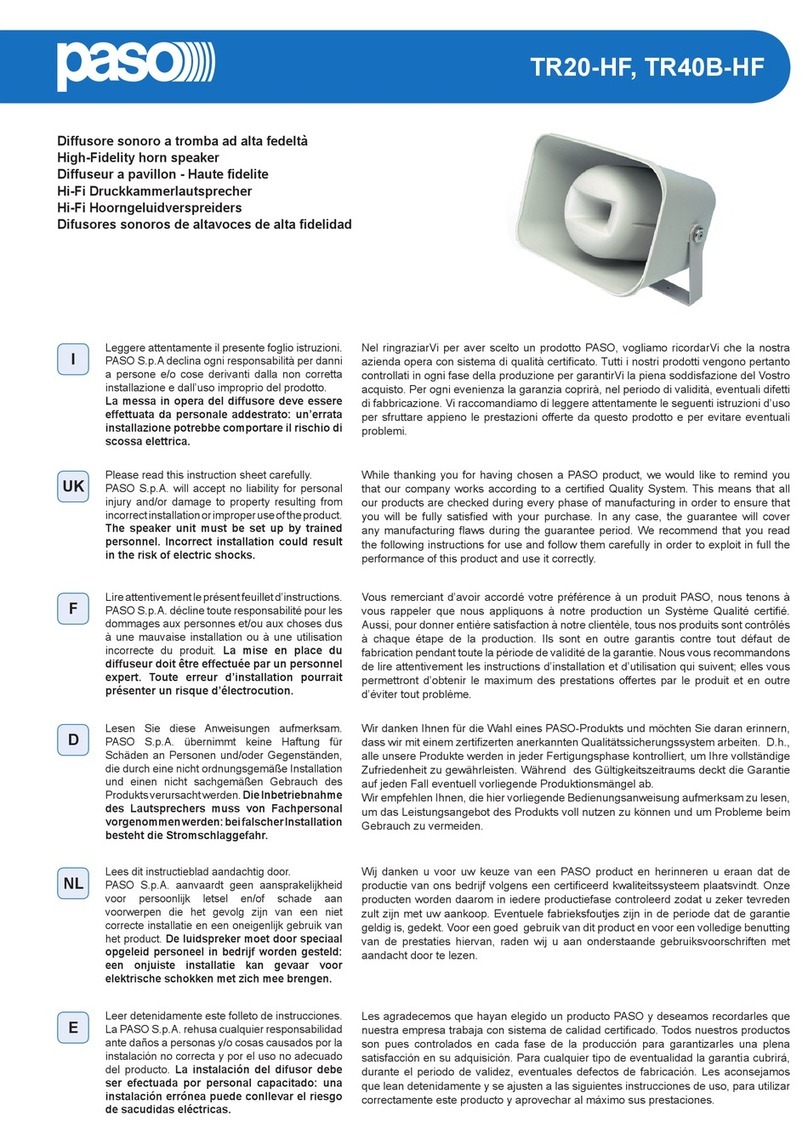 Paso TR20-HF User manual