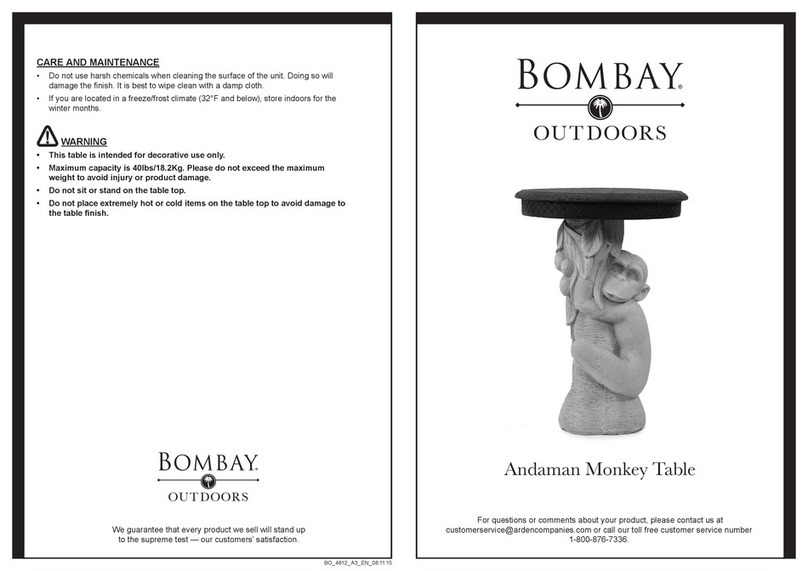 BOMBAY Andaman Monkey Table Quick start quide