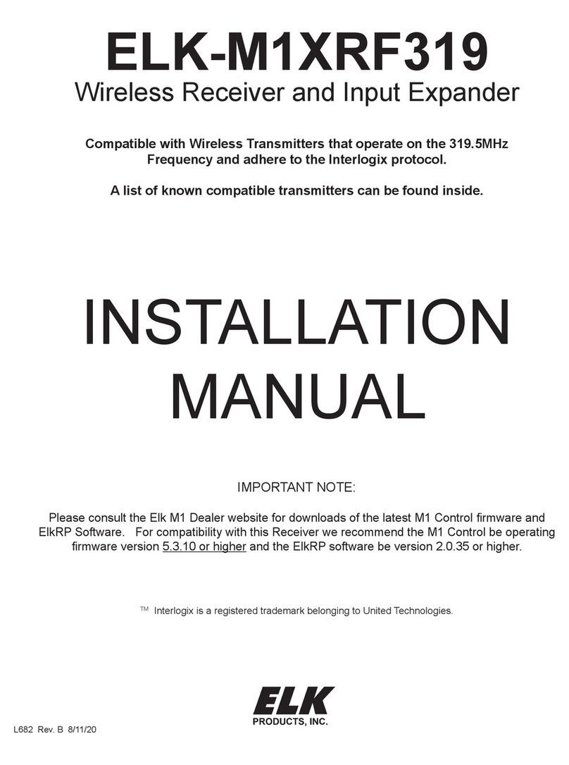 Elk Products ELK-M1XRF319 User manual