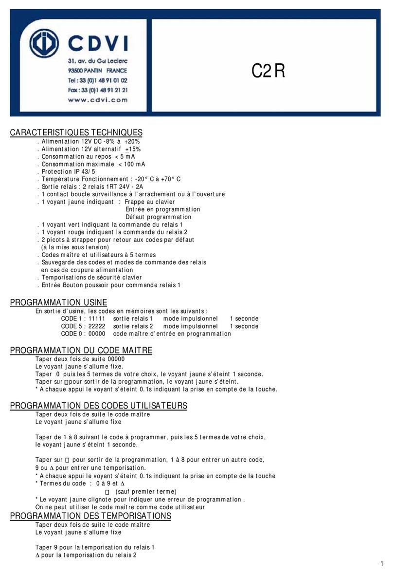 CDVI C2R User manual
