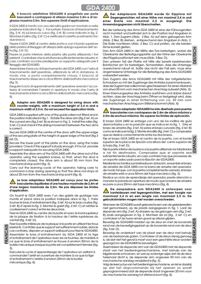 FAAC GDA 2400 quick start guide